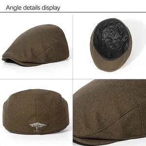 Custom Classic Cotton Unisex Ivy Newsboy Cap Hat Beret England Visor Big Head Cap Driver Flat Cap