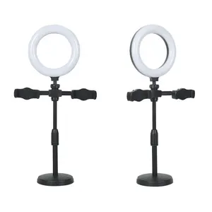 Hot Sales Adjustable LED Ring Light Height Game Live Beauty indoor video shoot Stand Holder Multi-function Mobile Phone Holders