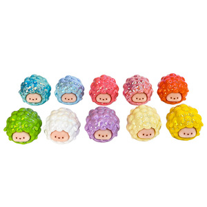 Figuras en Miniatura de Ovejas 3D, Muñecos de Resina Plástica, Set de Joyería DIY, Adorno de Escritorio, Llavero, Suministros para Manualidades - Product Image 1