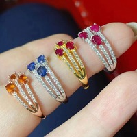 Cincin Wanita Model Klasik untuk Pertunangan dan Pernikahan, Berlapis Platinum Perak Sterling 925 dengan Batu Safir Potongan Oval, Promo Panas