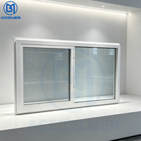 Fenêtre coulissante en vinyle de style américain, double vitrage en PVC, étanche, fenêtre coulissante en UPVC pour sous-sol, appartement, design moderne