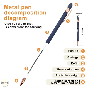 Stylo bille personnalisé en plastique or rose avec plume, encre bleue/noire, impression UV pour usage promotionnel - Product Image 4