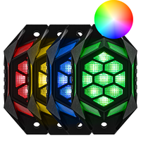 Kit de Luces LED RGBW Multicolor para Autos, 4 Unidades, con Control por Aplicación, para Iluminación Inferior