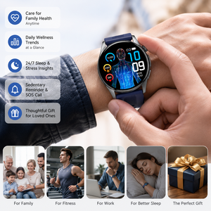 2026นาฬิกาอัจฉริยะ S200เครื่องปั๊มลม BP เทรนด์ ECG AMOLED สำหรับการติดตามสุขภาพประจำวันและการดูแลสุขภาพของครอบครัว - Product Image 1