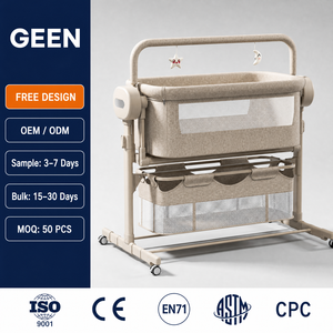 GEEN Lit bébé évolutif, berceau à bascule mobile pour bébé, lit de couchage / Vente en gros de lits bébé 3-en-1 pour nouveau-nés - Product Image 1
