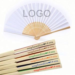 Abanicos Plegables de Bambú Ecológicos Personalizados para Bodas, Decoración de Fiestas al por Mayor, Impresión de Logotipo/Texto/Patrón Personalizado, Recuerdo - Product Image 1