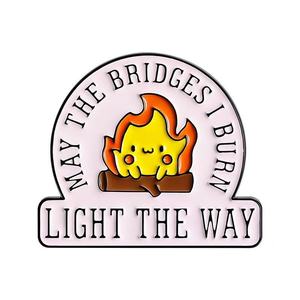 May Bridges I Burn Light Way Broches <span class=keywords><strong>de</strong></span> aleación <span class=keywords><strong>de</strong></span> zinc fundido con diseño <span class=keywords><strong>de</strong></span> llama <span class=keywords><strong>de</strong></span> dibujos animados, insignias para solapa <span class=keywords><strong>de</strong></span> bolsos, regalo <span class=keywords><strong>de</strong></span> joyería para amigos, negro - Product Image 6