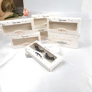 Cajas de pestañas de visón personalizadas, caja vacía de pestañas, logotipo personalizado con ventana, venta al por mayor, B1015