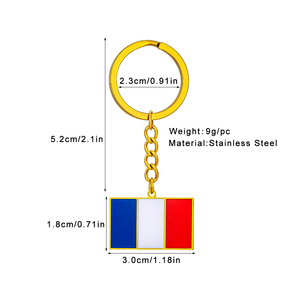 Fabricant de porte-clés en acier inoxydable émaillé avec drapeau de la République française porte-clés en plaqué or 18 carats avec breloque <span class=keywords><strong>carte</strong></span> de la <span class=keywords><strong>France</strong></span> porte-clés - Product Image 4