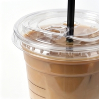 Gobelet à boisson froide en PET transparent avec couvercle en dôme 98 mm 16 oz, gobelet jetable à paroi simple, logo personnalisé