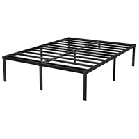 Cadre de lit plateforme en métal moderne robuste, facile à assembler, pour chambre à coucher, appartement, hôtel, école, atelier