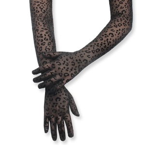 Guantes de malla con estampado de leopardo de 55cm de largo para mujer, guantes sexis de encaje a la moda con personalidad, de Halloween Cosplay, guantes de escenario dramático, accesorios de fiesta - Product Image 3