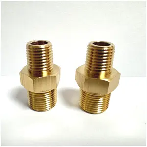 Accesorio de cobre y latón personalizado 1/2 Macho neumático BSP NPT Reduce el Conector hexagonal Twist Conn Plug