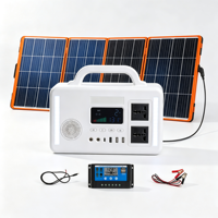 Station d'alimentation portable 300W avec panneau solaire pliable 150W, générateur solaire, alimentation de secours d'urgence pour le camping