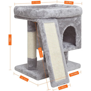 Vente en gros d'arbre à <span class=keywords><strong>chat</strong></span> en peluche <span class=keywords><strong>gris</strong></span> clair personnalisé Corée <span class=keywords><strong>chat</strong></span> jouant dans une grotte lit arbre en copropriété avec <span class=keywords><strong>griffoir</strong></span> en sisal pour grands chats - Product Image 2
