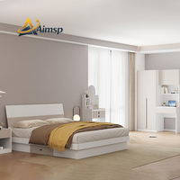 Ensemble complet de mobilier de chambre d'hôtel commercial : lit sur mesure, table de chevet, armoire coulissante – Solution clé en main pour projets hôteliers