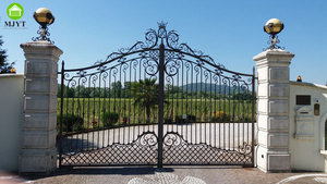 Puerta Foshan, puerta <span class=keywords><strong>de</strong></span> la empresa, diseño superior, Puerta <span class=keywords><strong>de</strong></span> Hierro dorado wroug <span class=keywords><strong>de</strong></span> lujo, Villa, <span class=keywords><strong>castillo</strong></span> señorial, <span class=keywords><strong>entrada</strong></span> exterior, puertas eléctricas - Product Image 4