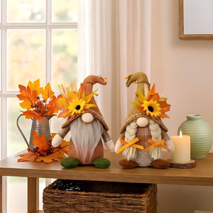 Thanksgiving Gnom Plüschpuppe Herbst-Ernte Gesichtsloser Tomte Schwedischer Elf Tischdekoration Herbst-Heimdekoration - Product Image 3