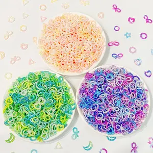 Colorido Misturado kawaii plástico 100pcs brilhante maravilhoso alfabeto coração arco contas para Colar Pulseira Fazer Jóias Fornecedor