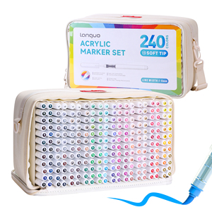 <span class=keywords><strong>Pennarelli</strong></span> <span class=keywords><strong>Acrilici</strong></span> Liquidi Diretti 240 Colori Confezione Regalo con Borsa in Tessuto Punta Morbida a Pennello Logo Personalizzato - Product Image 1
