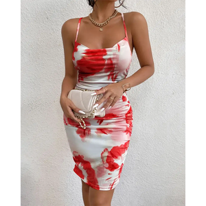 Robe moulante mini sexy de haute qualité pour femme, épaules dénudées, bretelles spaghetti, volants, couleur unie, tenue de soirée, robe d'été - Product Image 3
