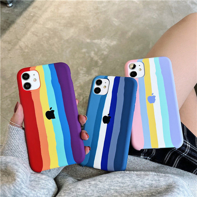 Top Sell New rainbow Liquid Silicone Skin Phone case for iPhone 12 12 Pro 12 Pro Max 11 Pro Max XS