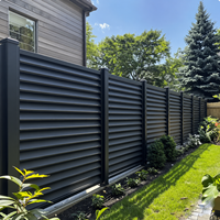 Panneaux de clôture modernes en aluminium à persiennes noires, clôture de jardin directionnelle pour l'intimité, ventilation extérieure pour villa