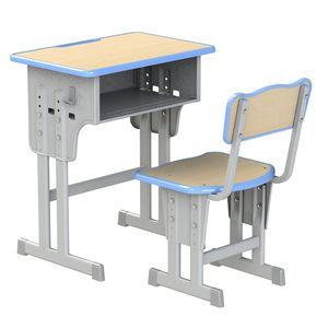 Ensemble table et chaise d'étudiant en métal <span class=keywords><strong>de</strong></span> style moderne, mobilier durable pour l'école primaire, bureau et chaise d'étude pour les élèves - Product Image 5