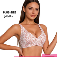Soutien-gorge léopard sans armatures, imprimé sans couture, décolleté plongeant, fin et sexy, pour femme