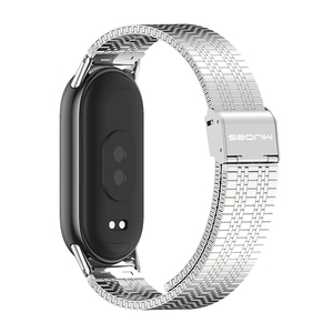 Mijobs superventas de metal de acero inoxidable correa de repuesto pulsera para <span class=keywords><strong>Xiaomi</strong></span> Smart Band 8 9 - Product Image 2