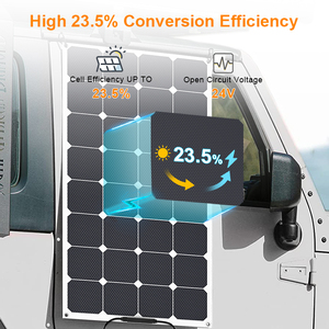 แผงโซลาร์เซลล์แบบยืดหยุ่น 200W ประสิทธิภาพ 23% ขั้วต่อกันน้ำ IP65 22V 9.1A สำหรับเรือยอชท์ รถบ้าน และรถยนต์ - Product Image 3