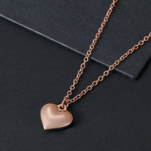 Mặt dây chuyền hình trái tim có thể tùy chỉnh Ywyougang 16mm bằng thép không gỉ mạ vàng hồng, unisex, kèm dây chuyền, quà tặng - Product Image 4