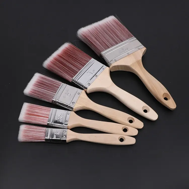 Factory Outlet Environmental Customized Logo Wall Decoration Paint Brush Wooden Handle Texture