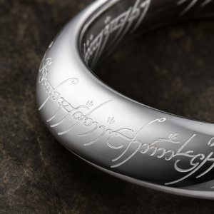 Bague gravée en écriture elfique, inspirée du <span class=keywords><strong>Seigneur</strong></span> <span class=keywords><strong>des</strong></span> <span class=keywords><strong>Anneaux</strong></span>, or, argent, bleu, noir, bijoux fantastiques, cadeau - Product Image 2