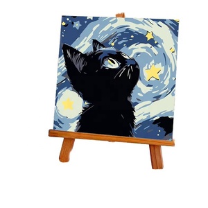 Kit de Pintura por Números en Lienzo Moderno 2025 para Niños, Pintura de Paisaje Enmarcada, Manualidades de Arte Numeradas DIY - Product Image 1