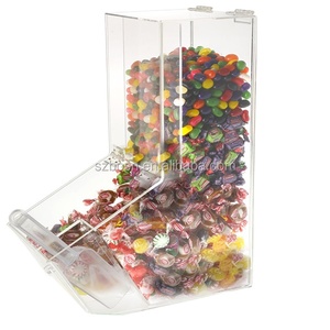 Hot bán acrylic ngọt ngào nước sốt <span class=keywords><strong>bin</strong></span> dispenser lucite <span class=keywords><strong>plexiglass</strong></span> trọng lực ống với scoop cho bán - Product Image 1