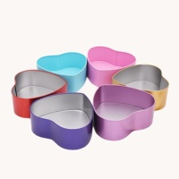 Boîtes cadeaux de mariage en fer blanc recyclables en forme de cœur colorées pour faveurs de fête, accessoires pour boucles d'oreilles, contenants pour bougies