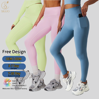 Celana Yoga Pinggang Tinggi Kontrol Perut, Pinggul Terangkat, Cepat Kering, Bernapas, Dilengkapi Kantong, Promo Hot Sale