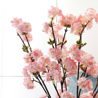 Bunga Sakura Buatan 4 Cabang Terbaru dari Pabrik, Ramah Lingkungan, Tahan Lama, Warna Putih Pink untuk Hari Valentine Natal