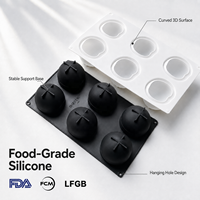 Moule de cuisson en silicone alimentaire à 6 cavités en forme de pêche pour chocolat, bonbons, mousse, desserts, pâtisseries, gelées et confiseries