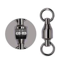NEWMAJOR Émerillon de pêche à roulement à billes en acier inoxydable avec mousqueton 0 # -10 #   14-218 kg Noir pour eau salée et eau douce