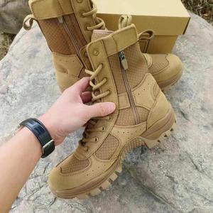 Bottes tactiques DF23 0623 Coyote Brown Desert Bootws en daim respirant pour toutes les saisons, style outdoor à lacets, tige haute. - Product Image 4