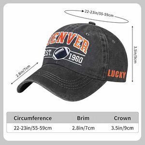 Gorra de béisbol clásica retro bordada estilo urbano con diseño de fútbol americano, ajustable, efecto desgastado, tipo camionero - Product Image 2