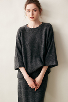 Ensemble de 2 pièces pour femmes, pull en laine tricoté, jupe longue, pull en laine pour femmes