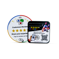 Carte de Révision d'Entreprise NFC Époxy Haute Fréquence Puce 215, Tag Google Avis Personnalisé pour la Promotion Commerciale et le Partage de Lien Numérique