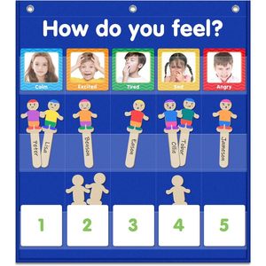 Tabla de Bolsillos de Emociones con 36 Tarjetas para el Aprendizaje de las Emociones en Niños de 4 a 6 Años, Regulación Social y Emocional en el Aula - Product Image 1