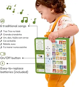 Livre sonore bilingue interactif de haute qualité pour enfants, avec comptes-rendus brésiliens éducatifs et audio - Product Image 2
