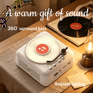 Gramófono Portátil de Plástico con Luz, Pequeño, para Regalo, Reproductor de Vinilo Retro H3, Compatible con Reproductor de CD, Altavoz <span class=keywords><strong>5</strong></span>.3BT, Directo de Fábrica - Product Image 2