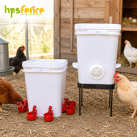 HPSFENCE Mangeoire automatique pour poulets en PP 20KG résistante aux UV avec support en PVC pour utilisation en intérieur/extérieur