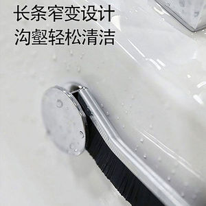 Crack <b>Cleaner</b> Brush With Stiff Nylon Bristles Black Hanging Loop For Bathroom Kitchen <b>Tile</b> Floor Cleaning - Product Image 3